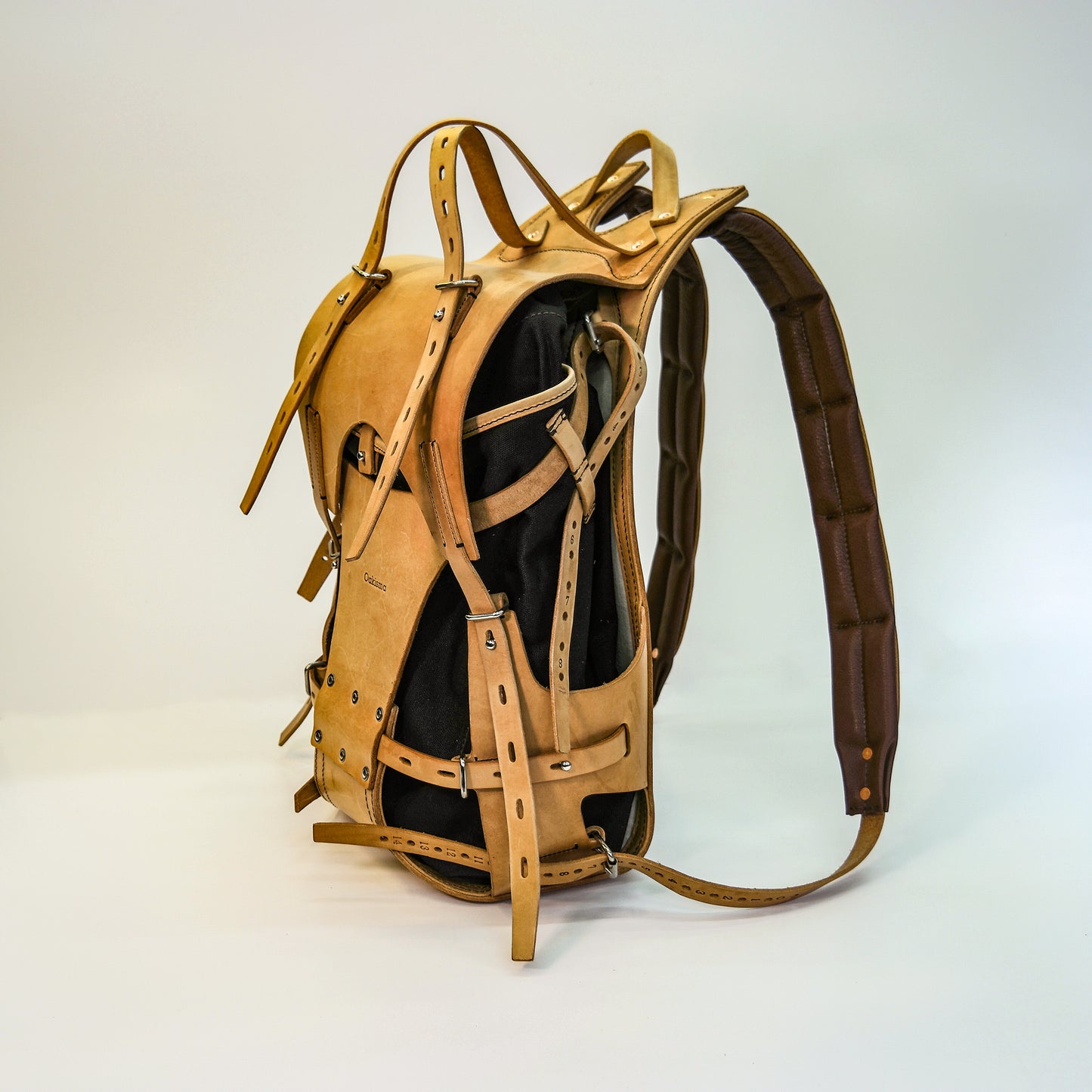 Detachable canvas+plant tanned leather backpack - retro backpack for travel, camping, hiking, commuting