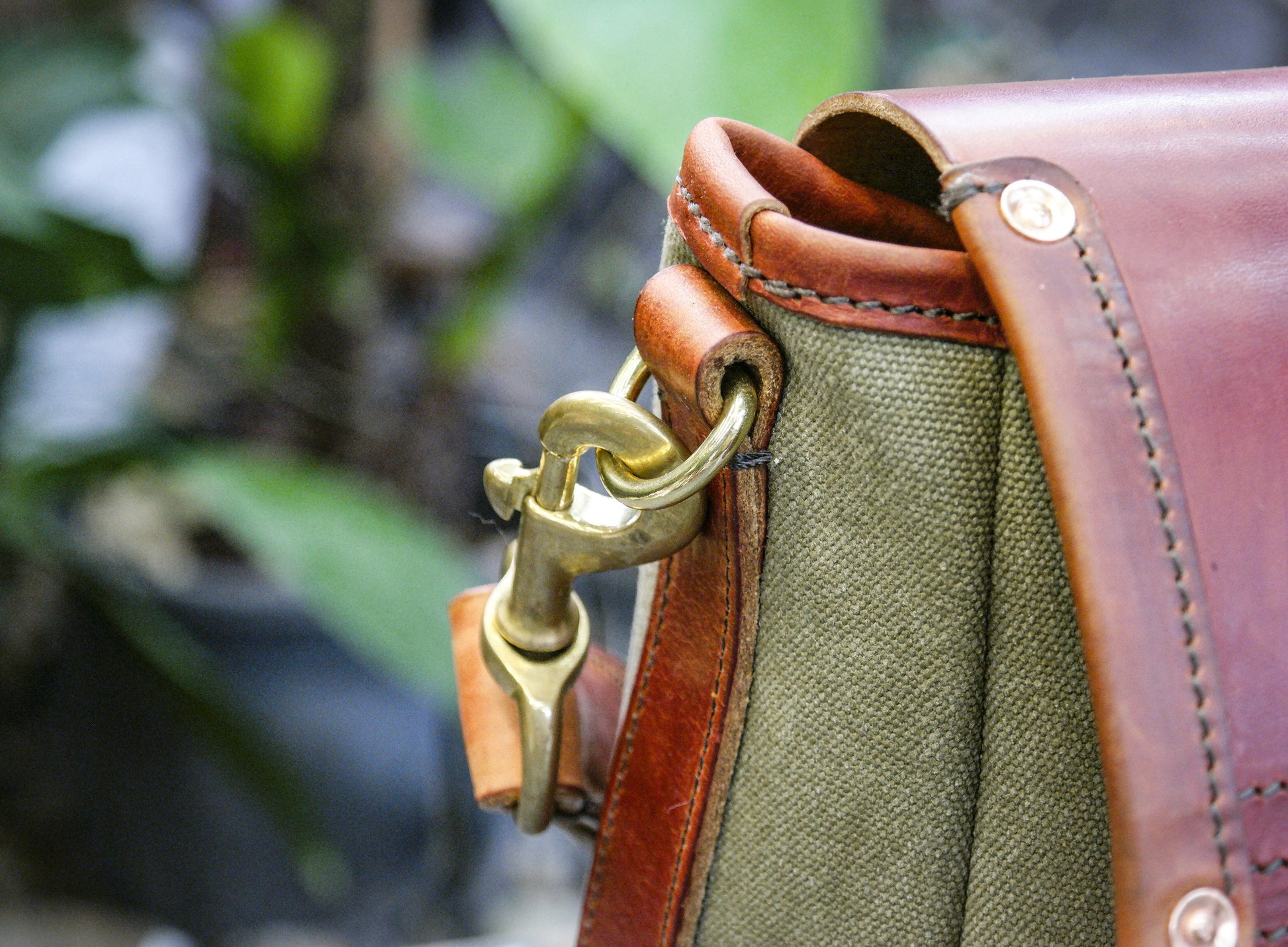 Hand dyed vegetable tanned cowhide canvas messenger bag, crossbody bag, vintage bag