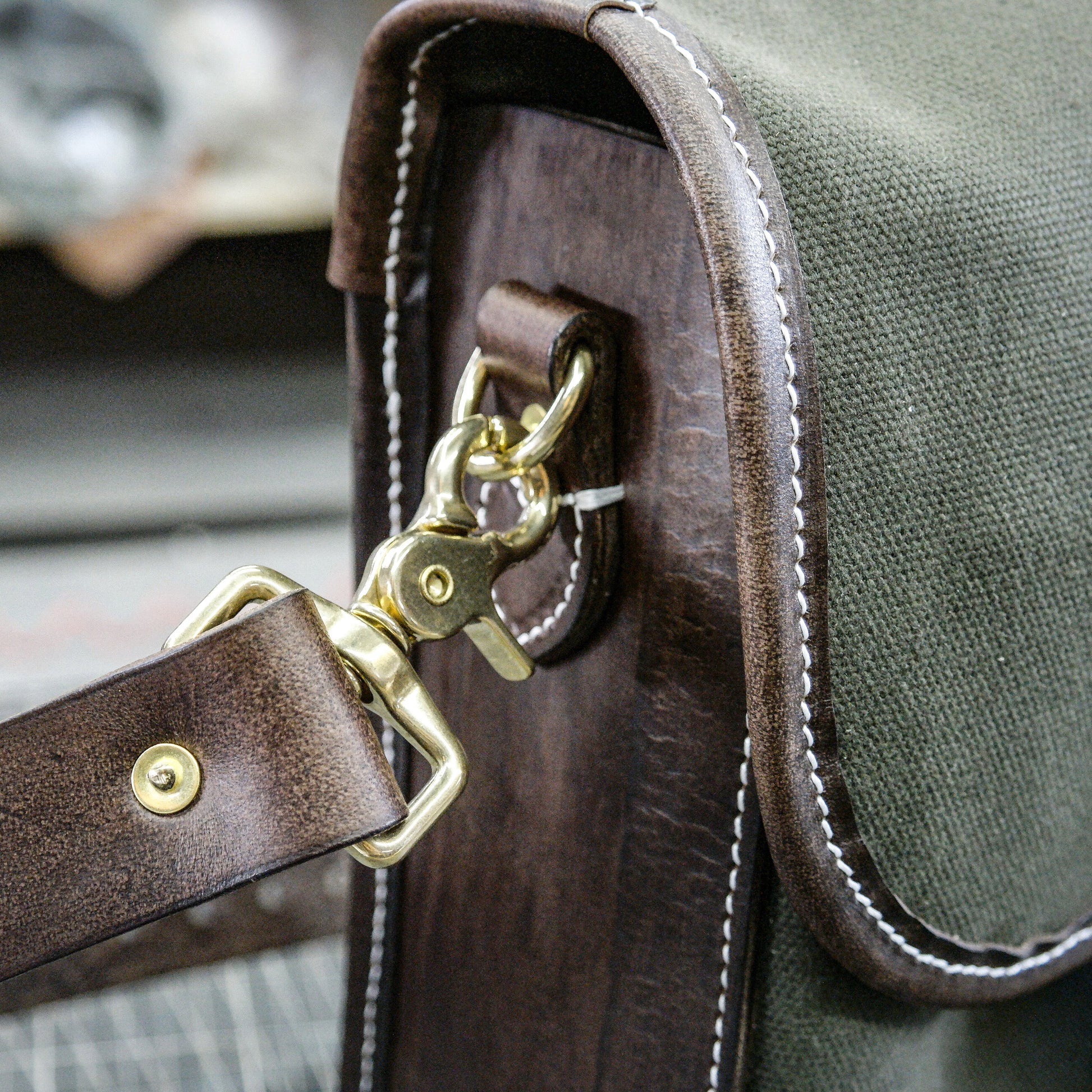 Cowhide oiled wax canvas shoulder bag/Canvas briefcase/shoulder crossbody bag-SG-122#