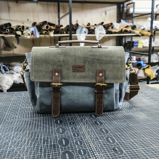 【PDF Pattern】Handmade waxed canvas shoulder crossbody bag/canvas hand-held briefcase/shoulder bag pattern/crossbodybag pattern/briefcase pattern/messengerbag pattern/canvasbag pattern