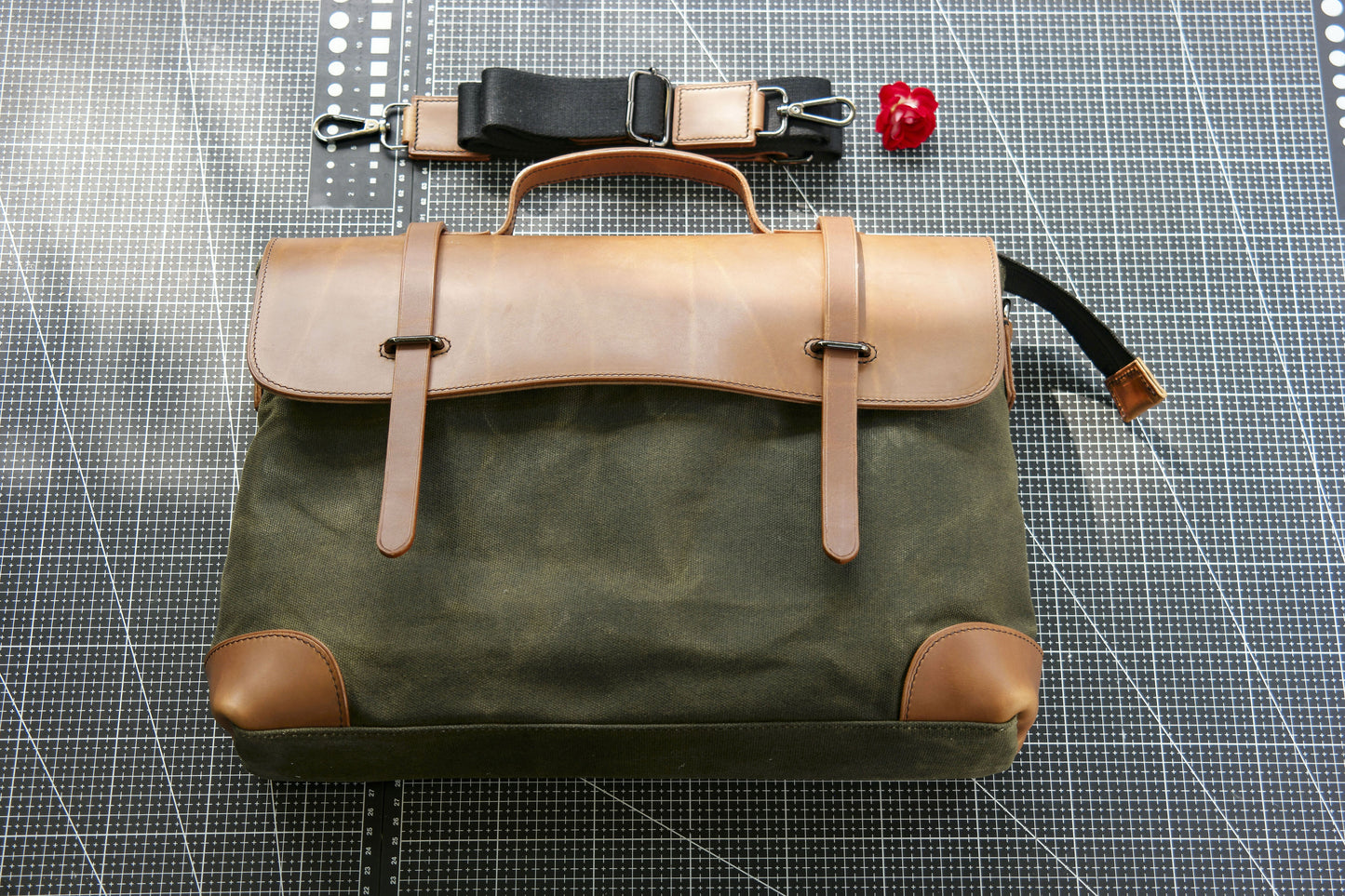 【PDF Pattern】Leather messenger bag pattern/Oil wax canvas laptop bag