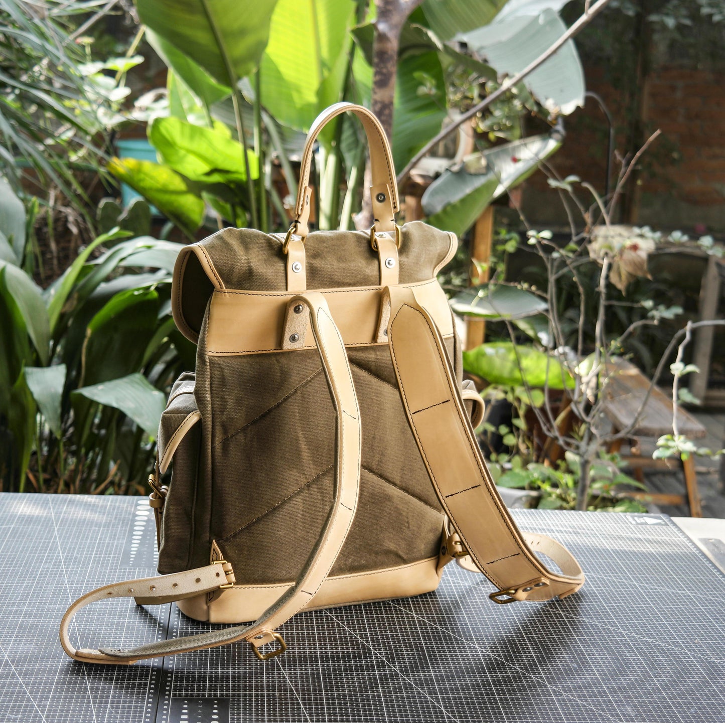 【PDF  Pattern】18L waxed canvas backpack, vegetable tanned leather backpack Backpack Pattern PDF Pattern Bag PDF Pattern