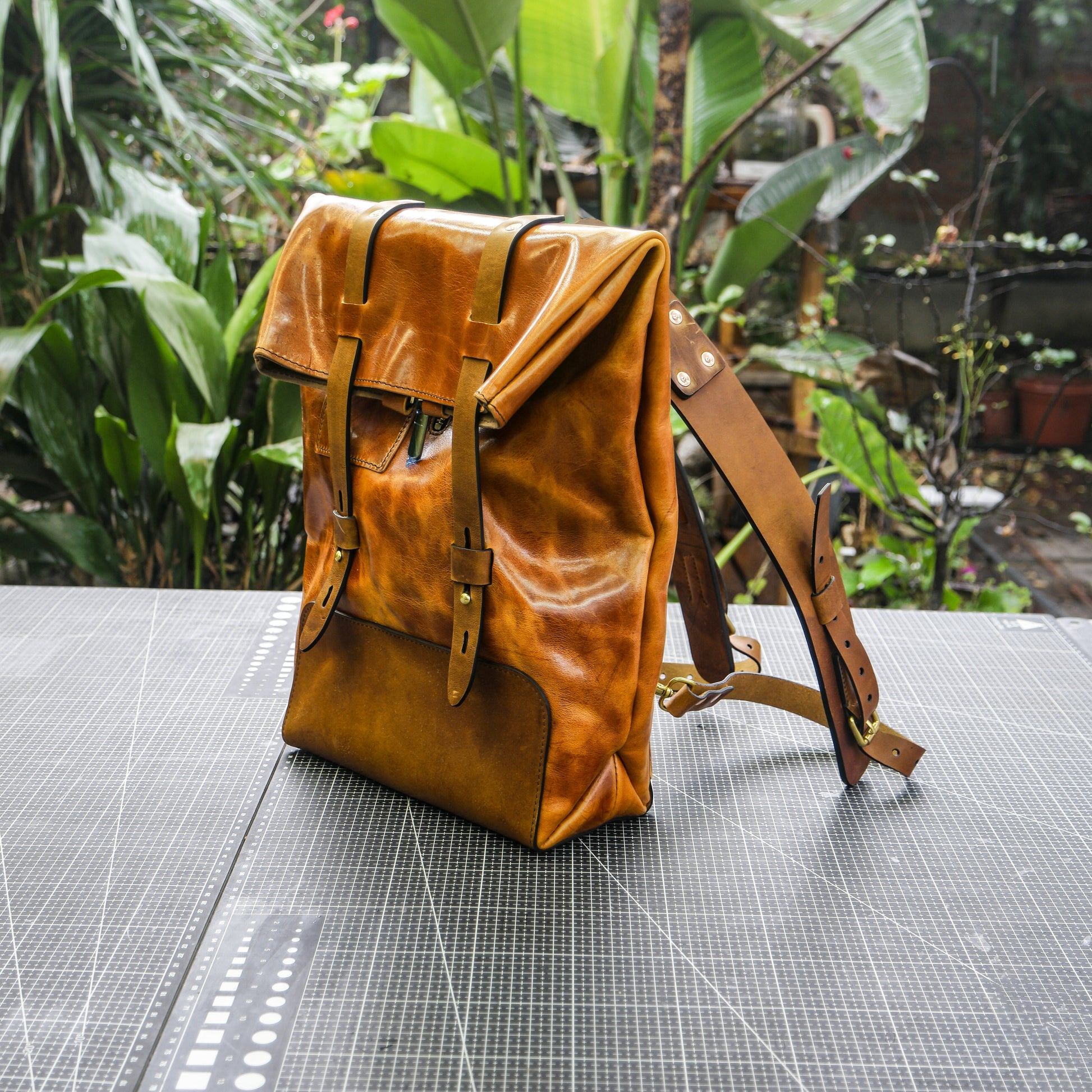 PDF Pattern】 Vegetable tanned leather backpack Backpack Pattern PDF P