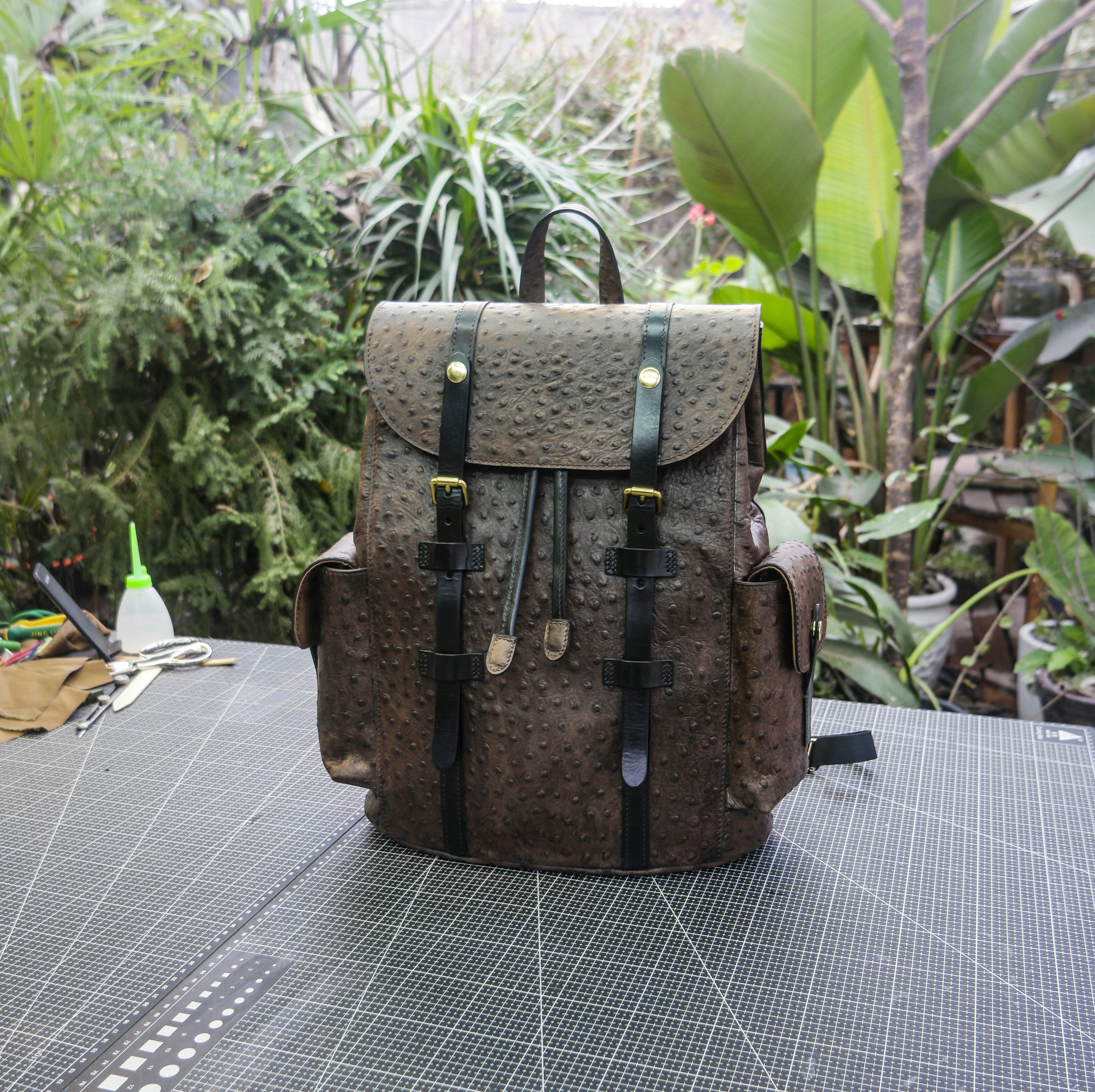 【PDF Pattern】Ostrich patterned cow back backpack PDF pattern