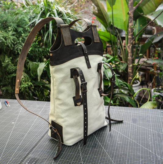 【PDF Pattern】Canvas and plant tanned leather backpack pattern，&nbsp;<span data-mce-fragment="1">Backpack Pattern PDF Pattern Bag PDF Pattern</span>
