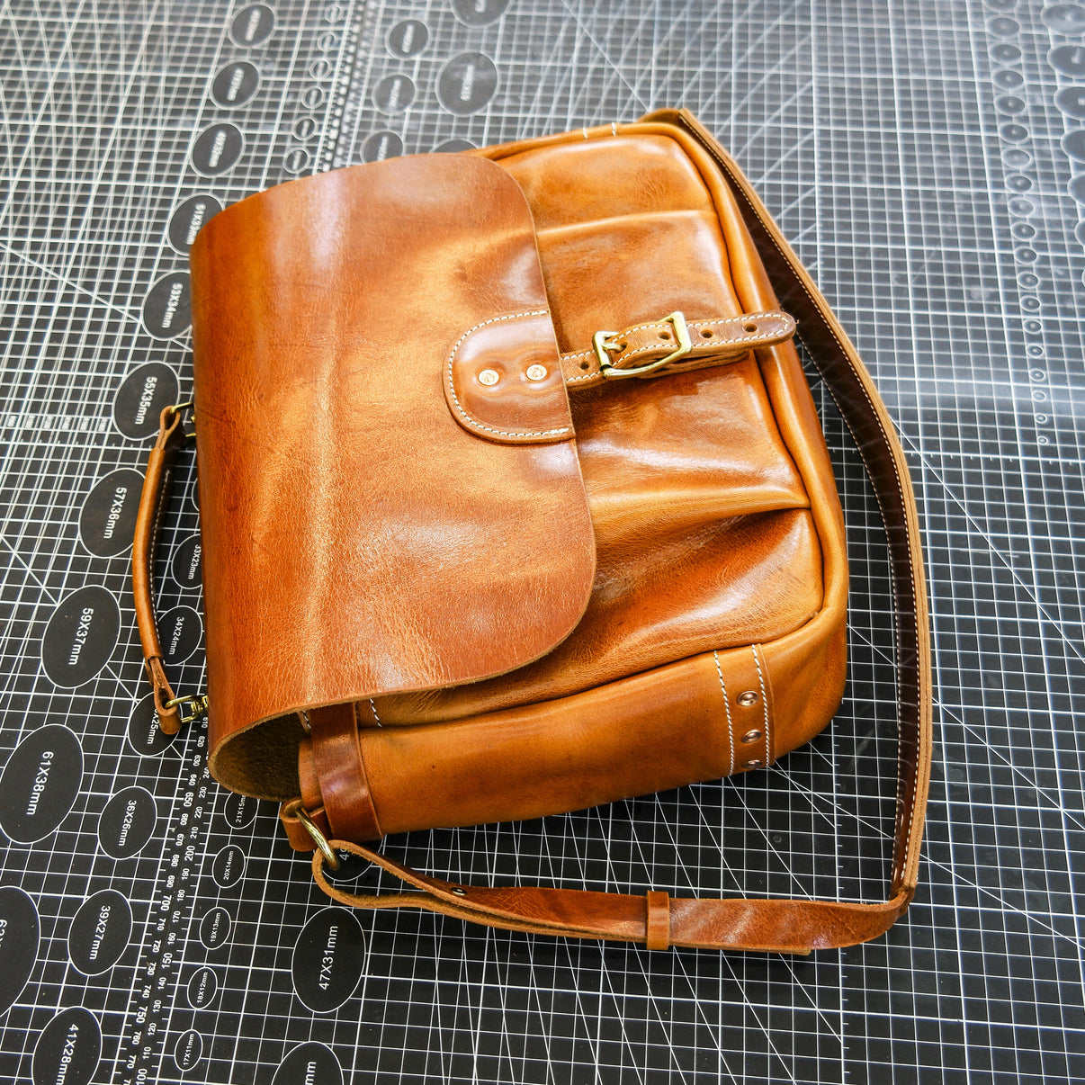【PDF Pattern】Leather crossbody bag Pattern/Cowhide messenger bag Patte
