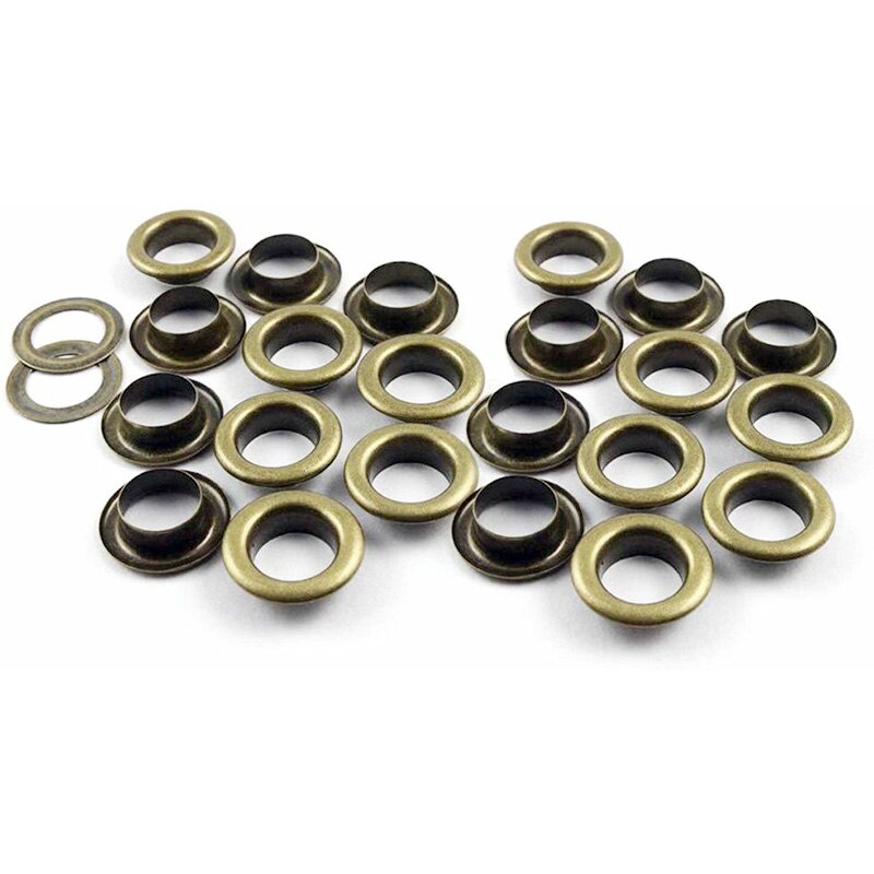 Brass Grommet Eyelets with Washers Setting Tool Kit Mold Hole Punch Cutter 100 Set 6 8 10mm Handmade Leather Craft Accessories