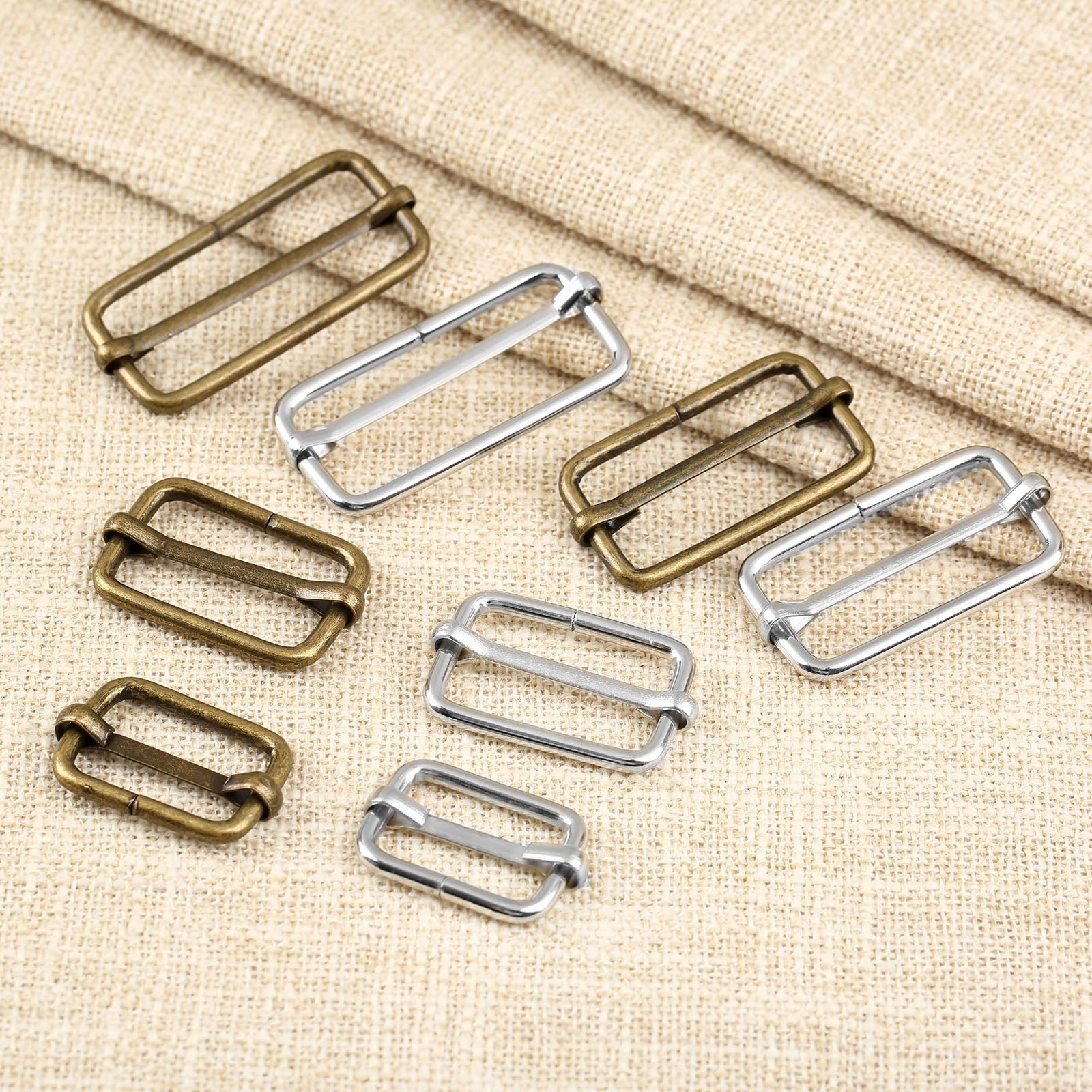 20pcs/lot Metal square ring buckles Strap Slider Adjuster for Bags Garment Leather Accessories DIY Needlework