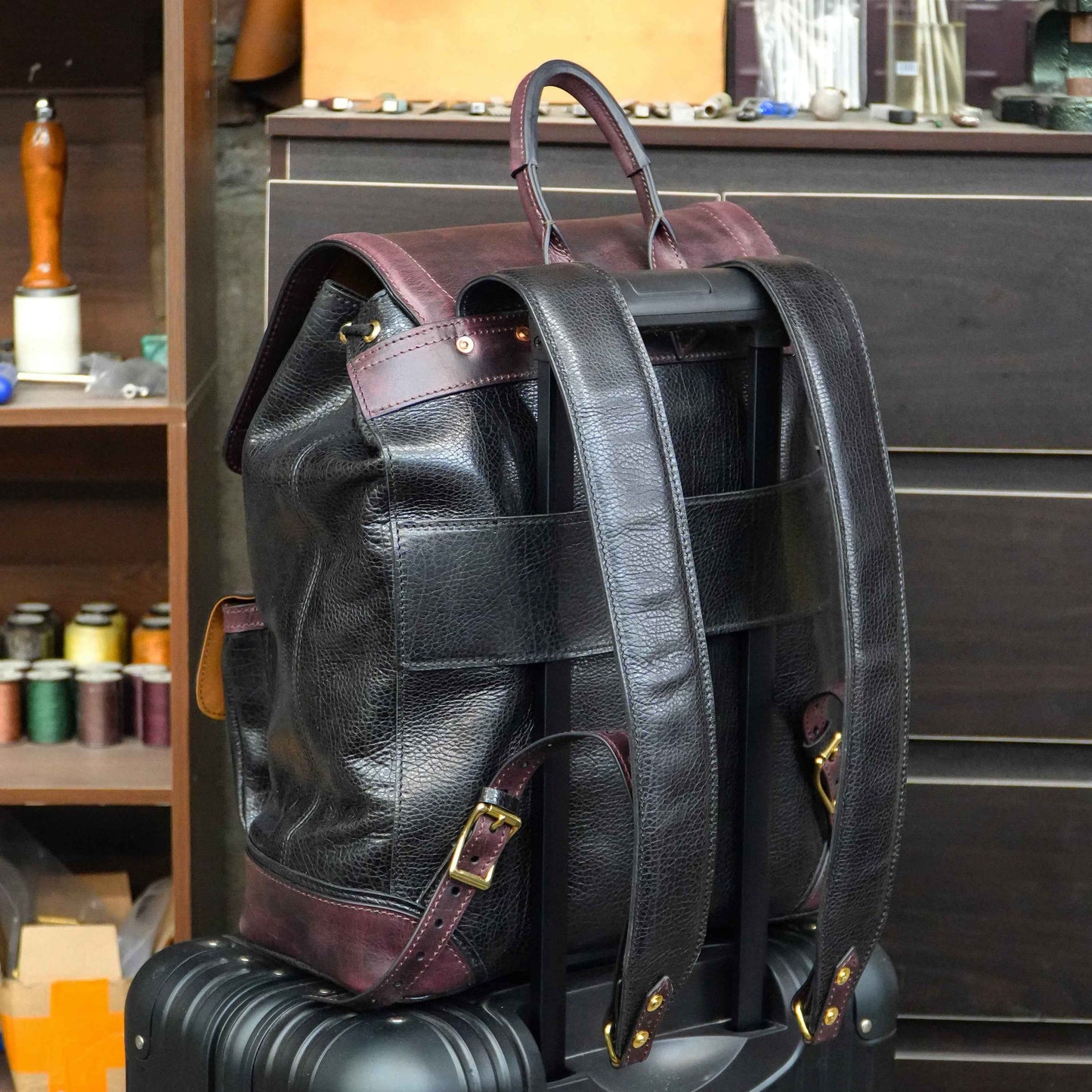【 Backpack Pattern】  Vintage cowhide handmade backpack pattern/knapsack pattern SG-152#