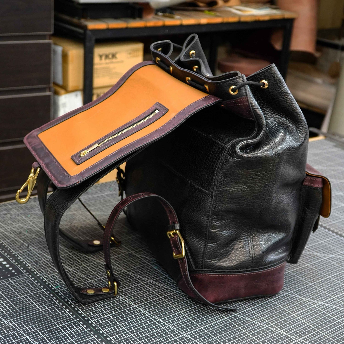 【 Backpack Pattern】  Vintage cowhide handmade backpack pattern/knapsack pattern SG-152#