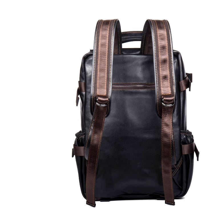 Large capacity travel leather backpack, business leisure top layer cowhide backpack, men's computer bag, backpack, outdoor