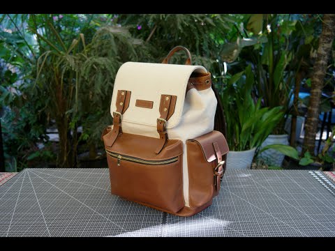 Casual and fashionable leather canvas backpack, daily commuting and short distance travel backpack