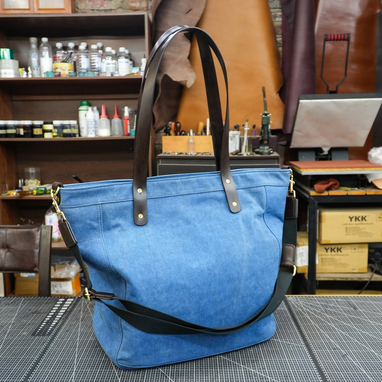Hand waxed canvas handbag/shoulder crossbody bag/canvas tote bag