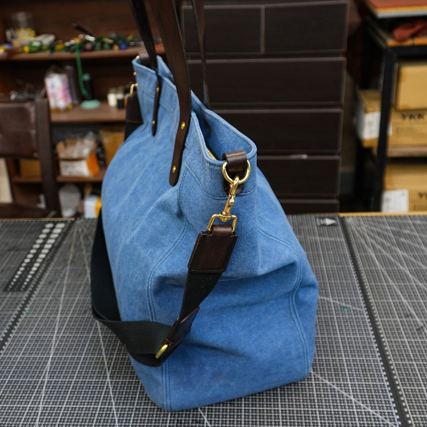 Hand waxed canvas handbag/shoulder crossbody bag/canvas tote bag