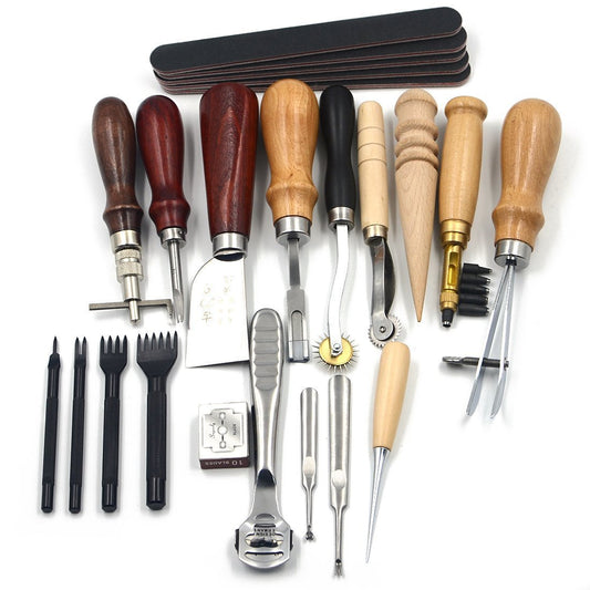 DIY18 piece leather craft suit, hand sewing diamond cutting manual leather craft tool suit