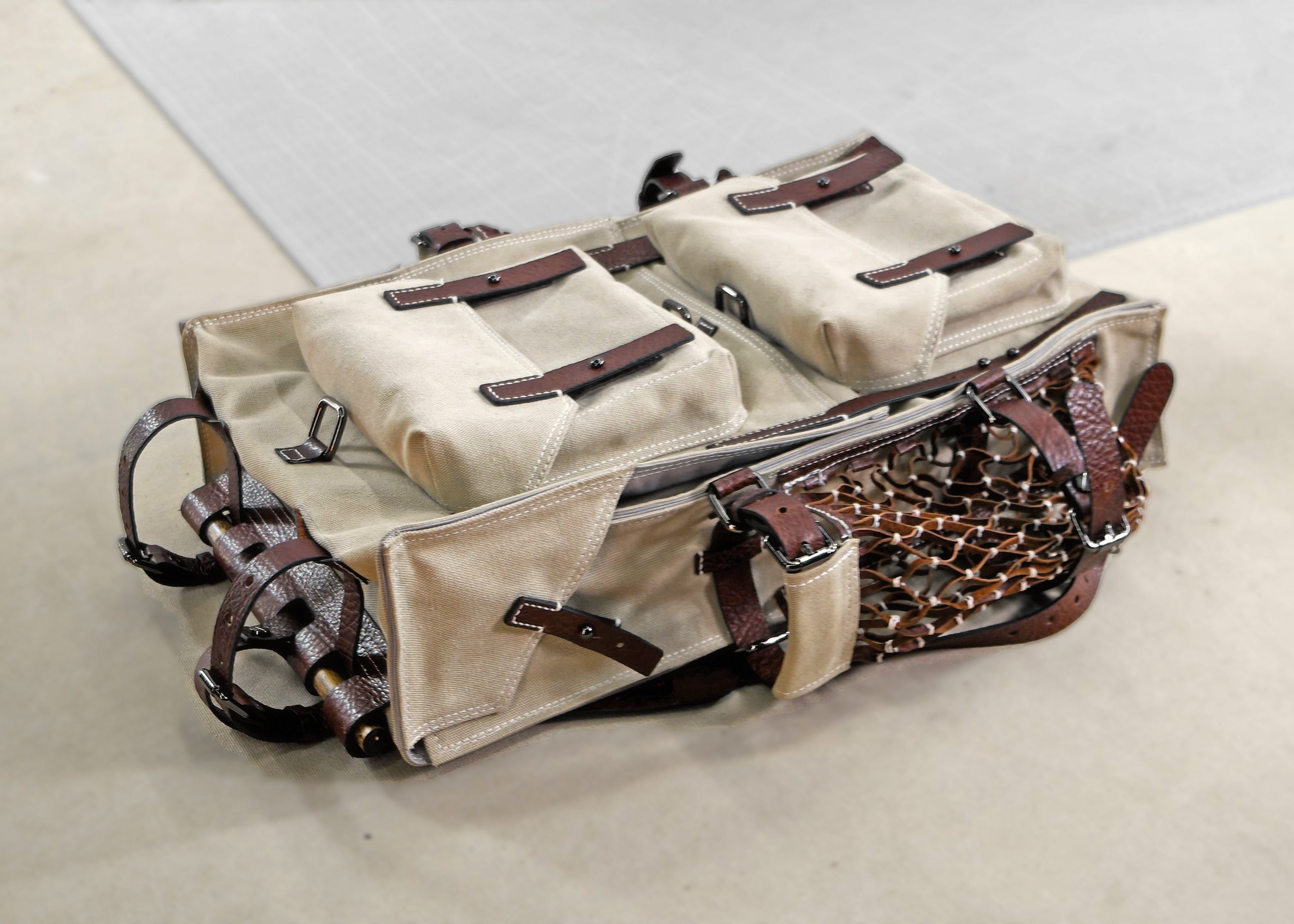 【Bag Pattern】Make a leather backpack,Hiking backpack,knapsack,Canvas V