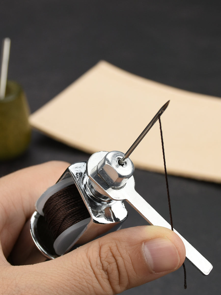 Leather hand sewing machine straight hook awl leather goods hand sewing machine tool Qianjitong diy leather sewing thread with hole awl
