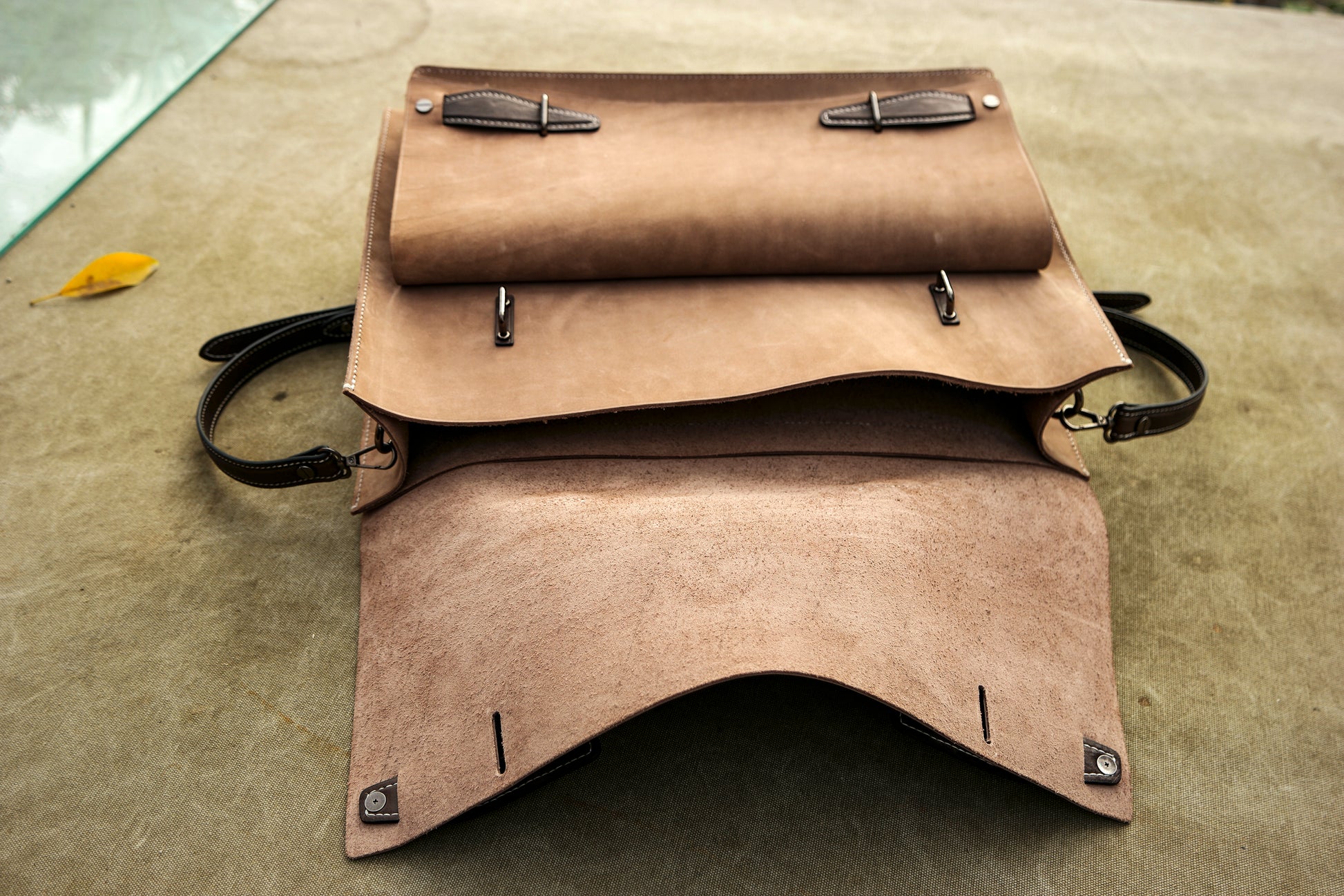 【Physical Pattern】Vegetable tanned leather backpack/Leather knapsack made by copying Russian handmade knapsack pattern