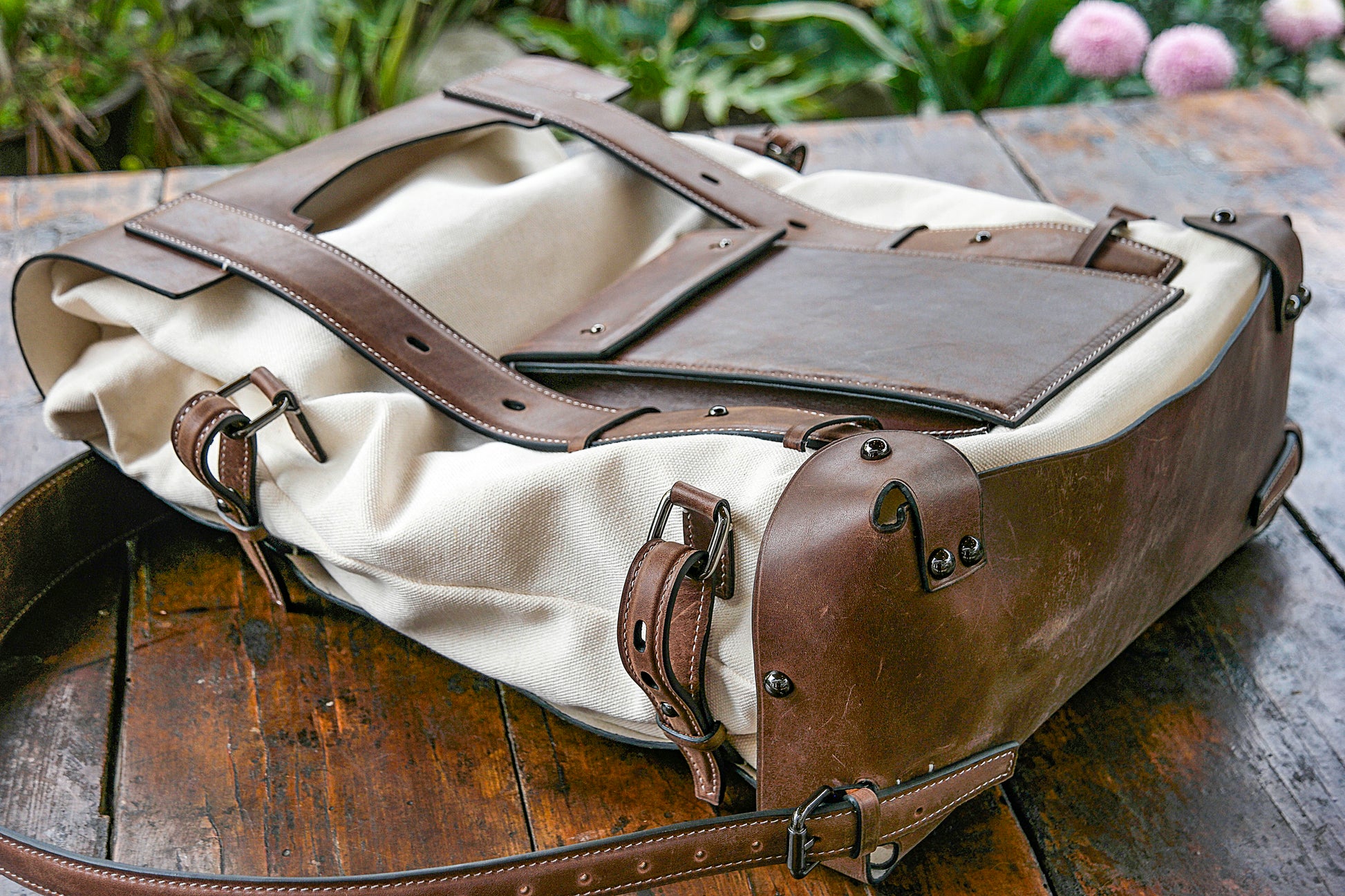 canvas leather bushcraft backpack Handmade Leather Backpack Waxed Canvas Backpack Bushcraft Backpack Tra