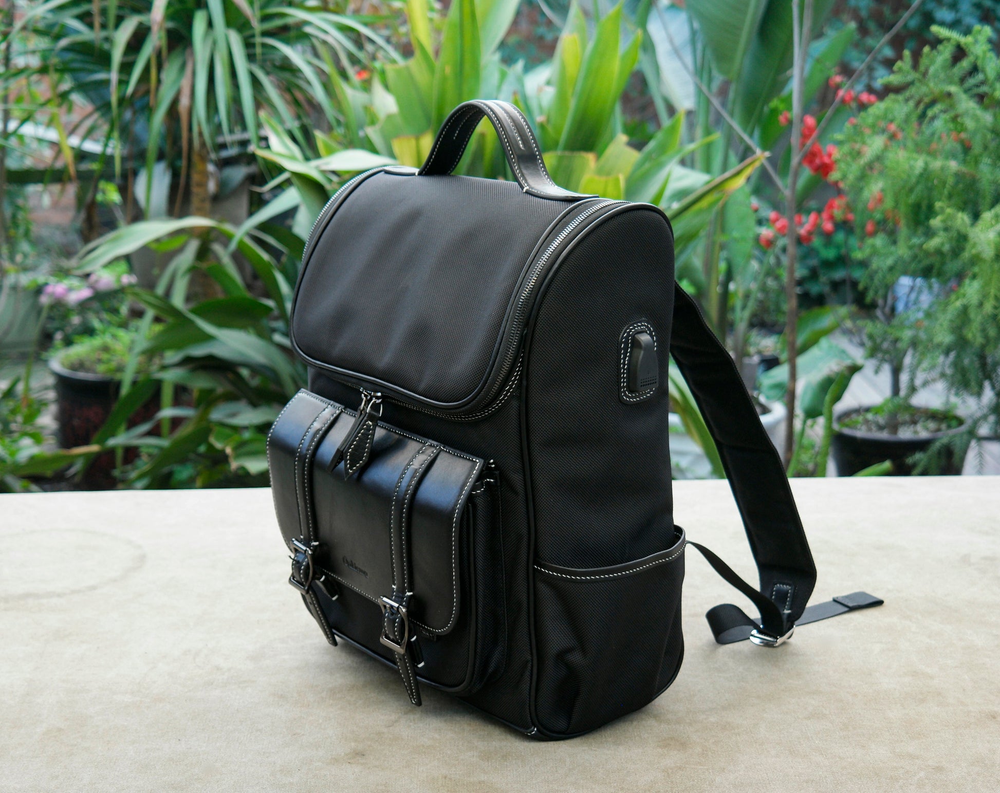 craftsman backpack green with leather on front and back PDF Pattern】Nylon leather backpack Pattern,Women's Nylon Backpacks, N