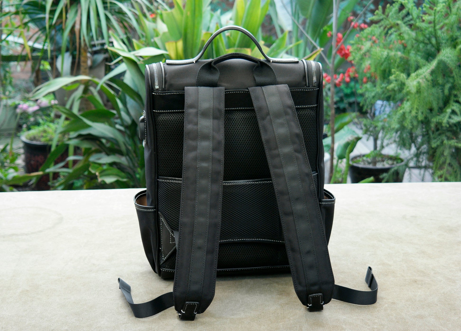Nylon leather backpack，Women's Nylon Backpacks, Nylon and Vegan Leather Rucksack,leather backpack, Best Leather Bags for Work 