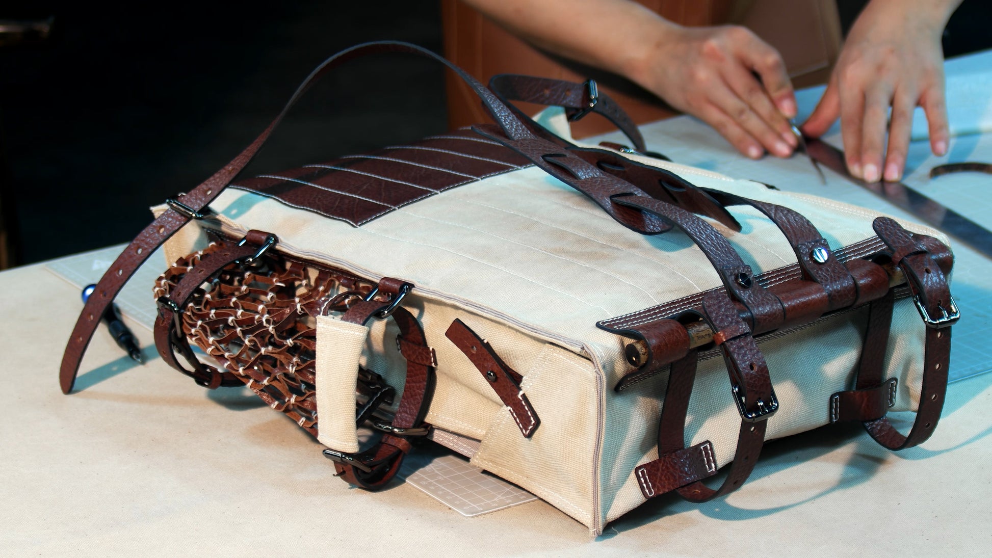 Bag Pattern】Make a leather backpack,Hiking backpack,knapsack,Canvas V