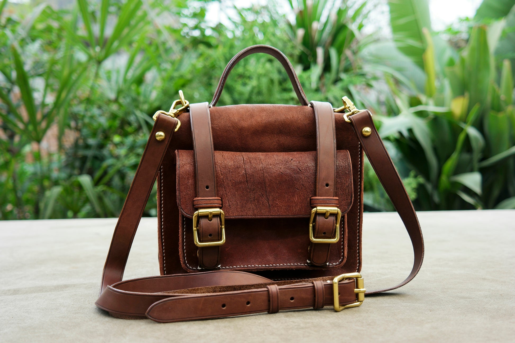 PDF Pattern】Leather Cambridge Bag, Mini Messenger Bag