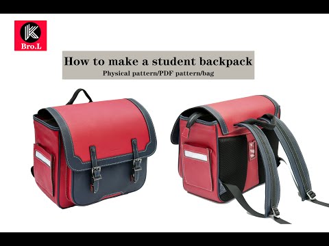 [PDF Pattern] Leather backpack/Pupil's schoolbag/Children's schoolbag/School bag/Pupil backpack